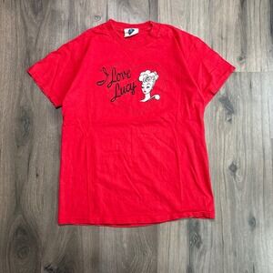 Vintage 1991 I Love Lucy Red Graphic Tee TV Promo Universal Studios Womens Small